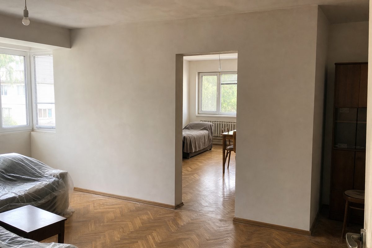 Sample demo after image of a new partition wall with a doorway